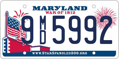 MD license plate 9MD5992