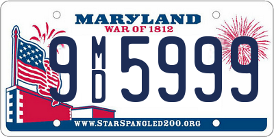 MD license plate 9MD5999