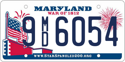 MD license plate 9MD6054