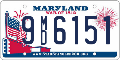 MD license plate 9MD6151