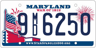 MD license plate 9MD6250