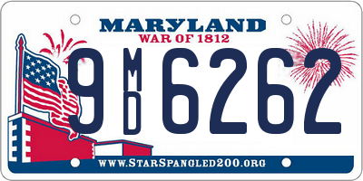 MD license plate 9MD6262