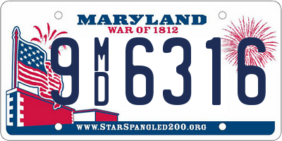 MD license plate 9MD6316