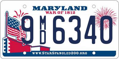 MD license plate 9MD6340