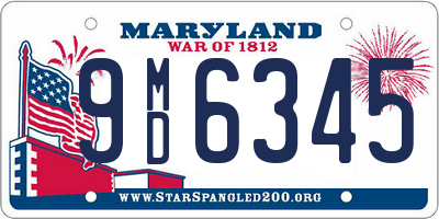 MD license plate 9MD6345
