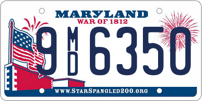 MD license plate 9MD6350