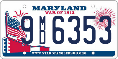 MD license plate 9MD6353
