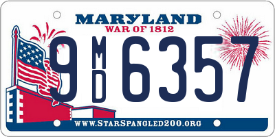 MD license plate 9MD6357