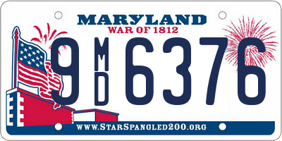 MD license plate 9MD6376