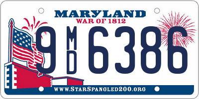 MD license plate 9MD6386