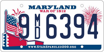 MD license plate 9MD6394