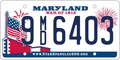 MD license plate 9MD6403