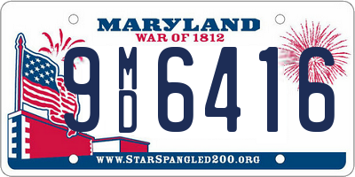 MD license plate 9MD6416