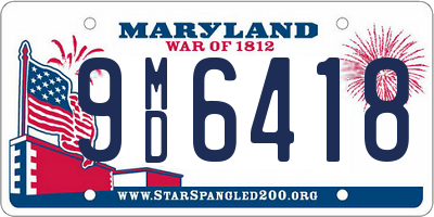 MD license plate 9MD6418