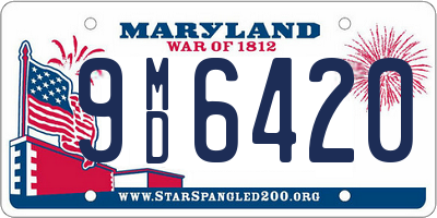 MD license plate 9MD6420