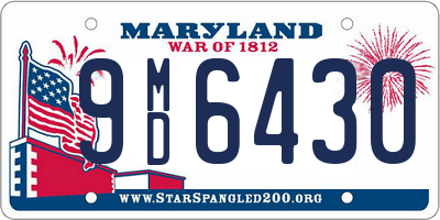 MD license plate 9MD6430