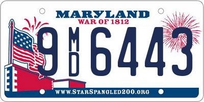 MD license plate 9MD6443