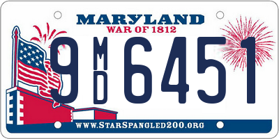 MD license plate 9MD6451