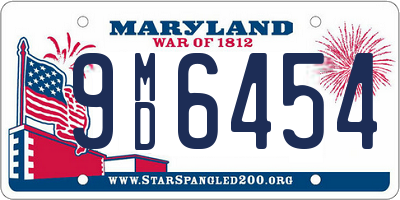 MD license plate 9MD6454