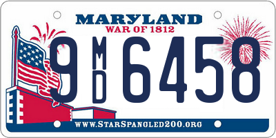 MD license plate 9MD6458