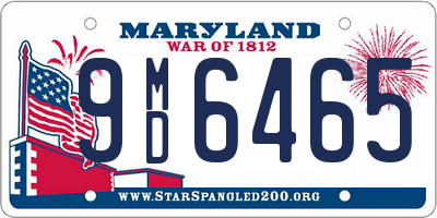 MD license plate 9MD6465