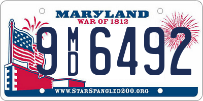 MD license plate 9MD6492