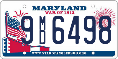 MD license plate 9MD6498