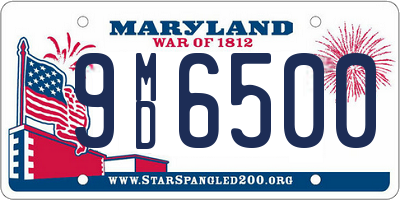 MD license plate 9MD6500