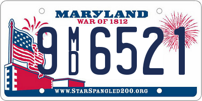 MD license plate 9MD6521