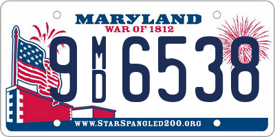 MD license plate 9MD6538