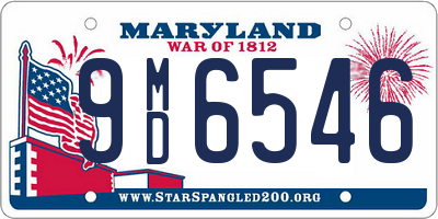 MD license plate 9MD6546