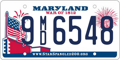 MD license plate 9MD6548