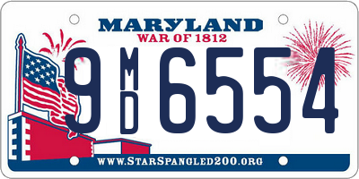 MD license plate 9MD6554