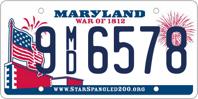 MD license plate 9MD6578