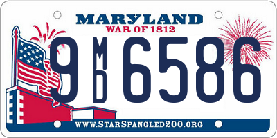 MD license plate 9MD6586