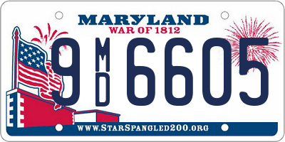 MD license plate 9MD6605