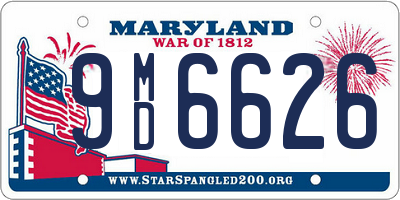 MD license plate 9MD6626