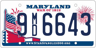 MD license plate 9MD6643