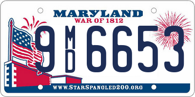 MD license plate 9MD6653