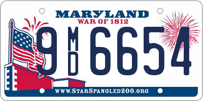 MD license plate 9MD6654