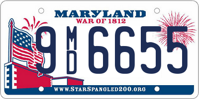 MD license plate 9MD6655