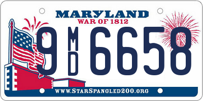 MD license plate 9MD6658