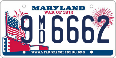 MD license plate 9MD6662