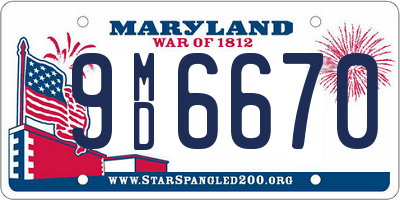 MD license plate 9MD6670