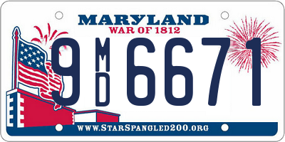 MD license plate 9MD6671