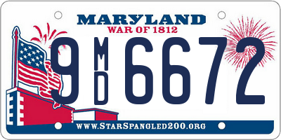 MD license plate 9MD6672