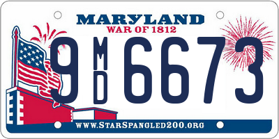 MD license plate 9MD6673