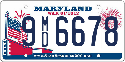 MD license plate 9MD6678