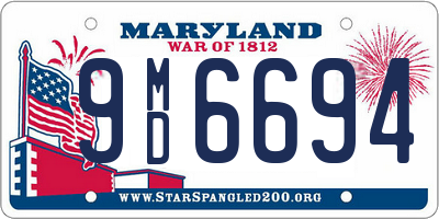 MD license plate 9MD6694