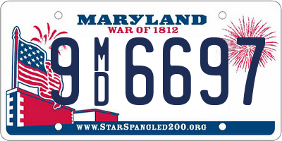 MD license plate 9MD6697